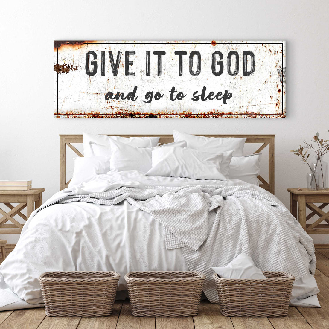 Scripture wall art - Give It to God & Go to Sleep