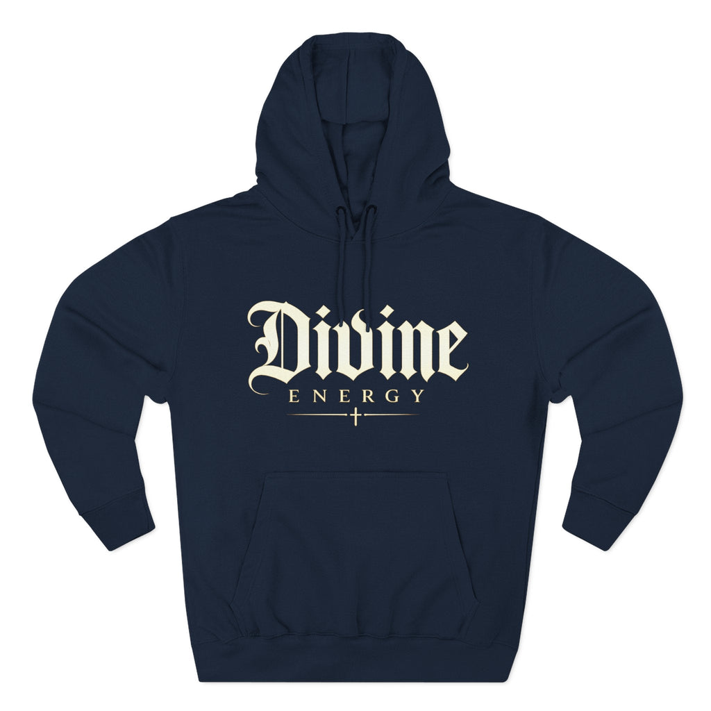 Divine Energy Hoodie — Gothic Script Faith Graphic | Wear Your Worship