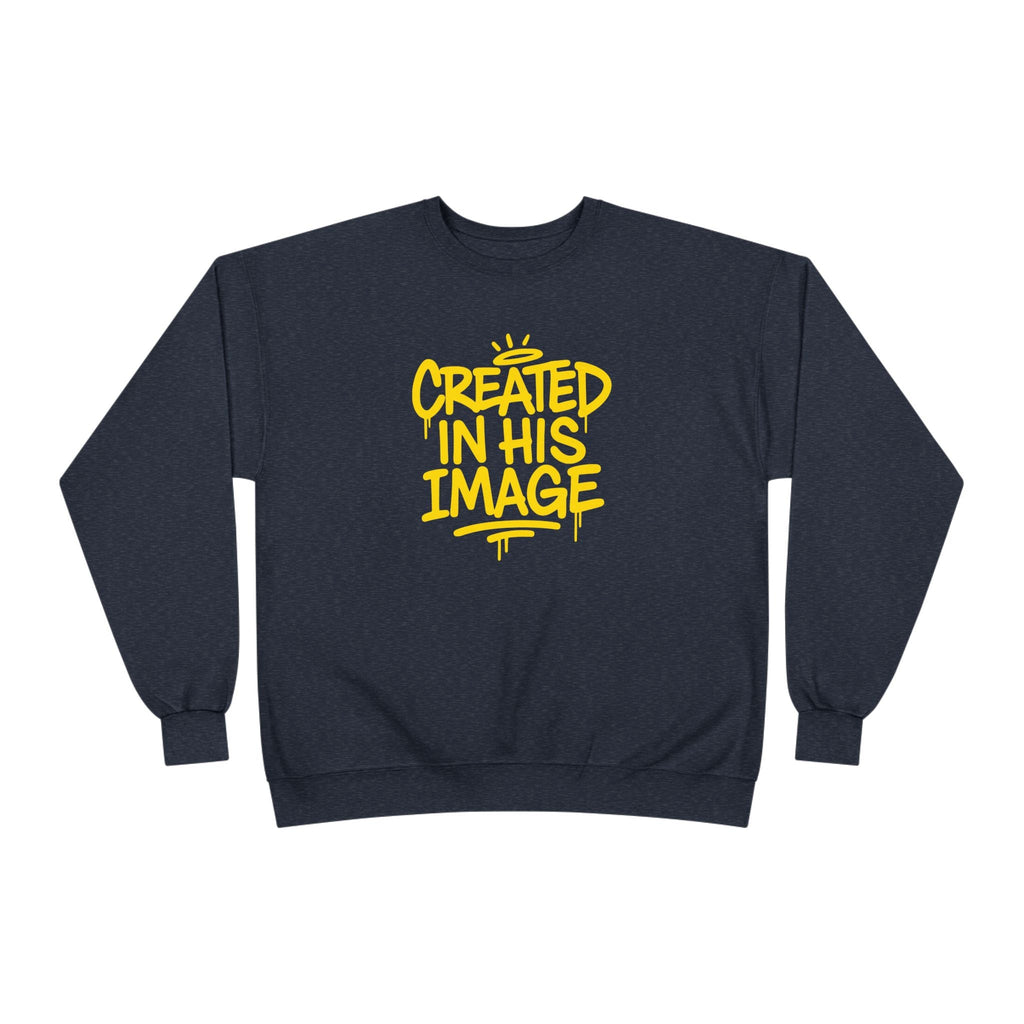 Created In His Image Unisex Sweatshirt — Genesis 1:27 Inspirational Graphic