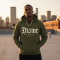 Divine Energy Hoodie — Gothic Script Faith Graphic | Wear Your Worship
