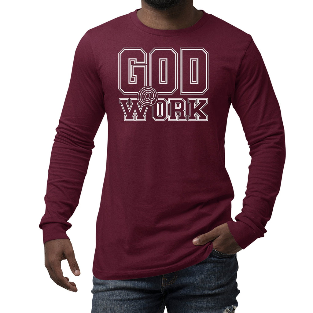Mens Long Sleeve Graphic T-shirt - God at Work Tee