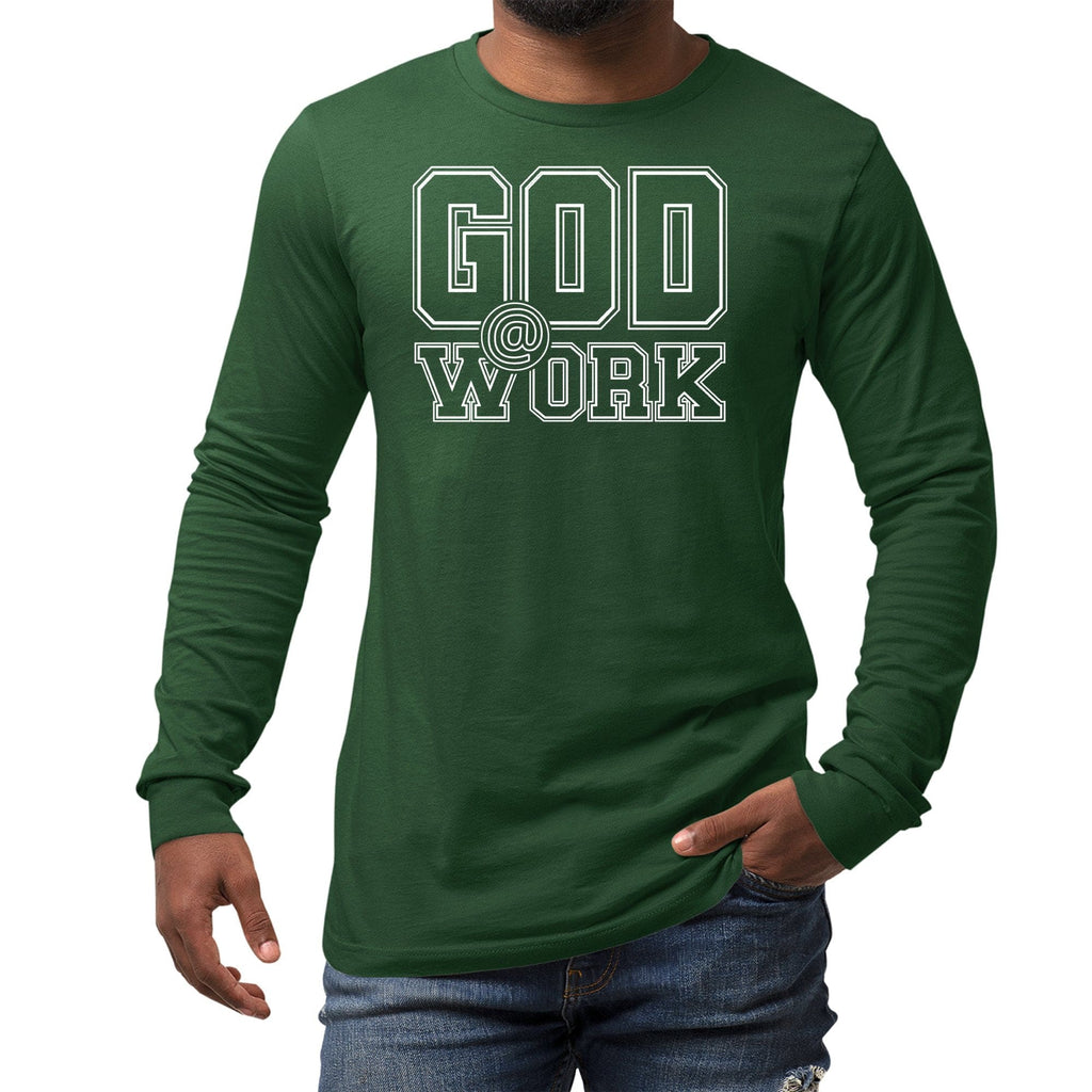 Mens Long Sleeve Graphic T-shirt - God at Work Tee