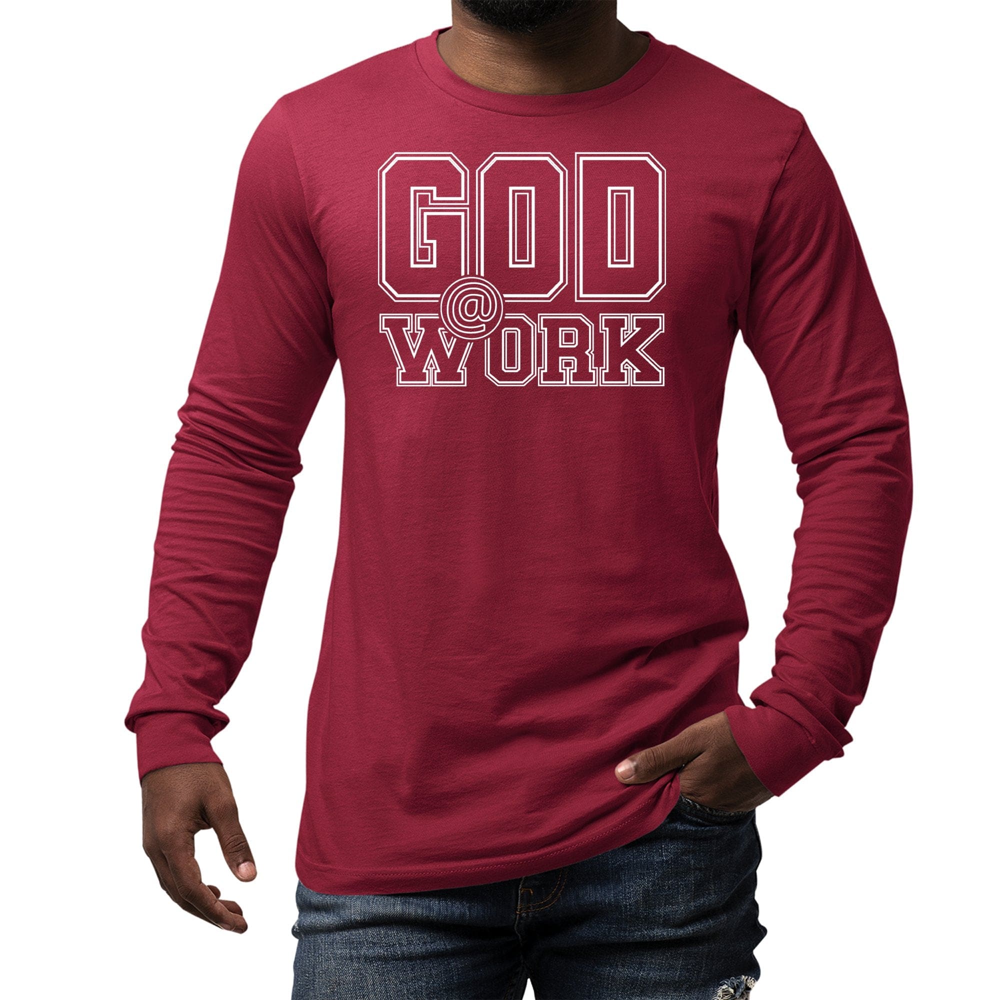 Mens Long Sleeve Graphic T-shirt - God at Work Tee