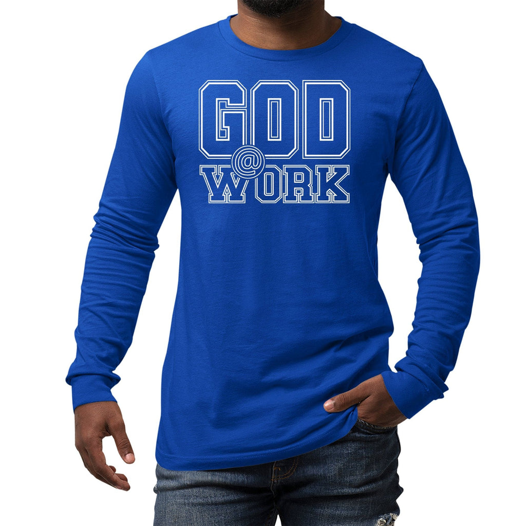 Mens Long Sleeve Graphic T-shirt - God at Work Tee