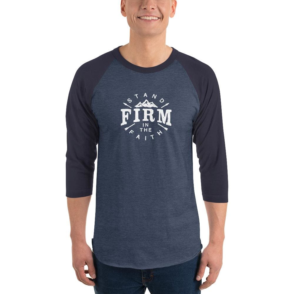 Stand Firm in the Faith 3/4 Sleeve Raglan Tee — Christian Apparel for Men